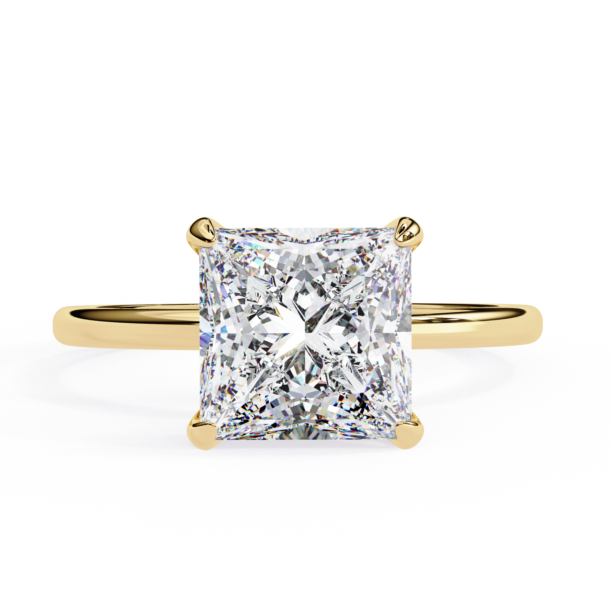 Buy 2.36ct Princess Cut Natural Diamond Ring Solitairekart